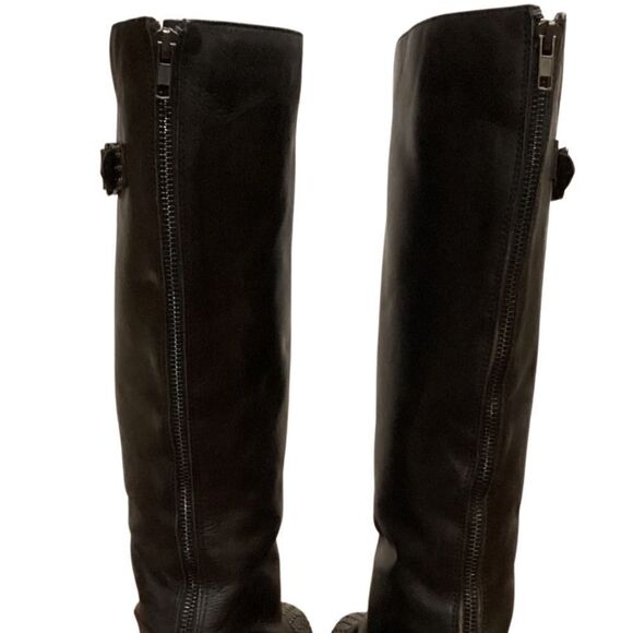 Twiggy London studded knee high boots 8 back zipper - Picture 10 of 13
